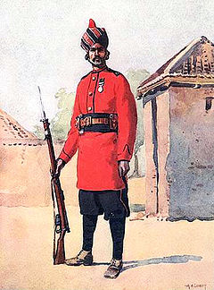 Sepoy 22nd Punjabis. Watercolour by Major AC Lovett, 1910. 22nd Punjabis (7 Punjab) 1910.jpg