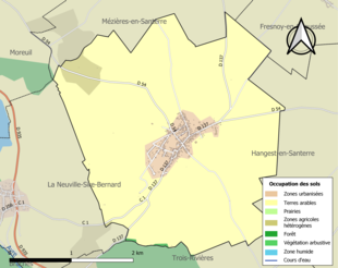 Mapa de colores que muestra el uso de la tierra.