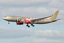 Airbus A330-200 der Gulf Air in Großer-Preis-von-Bahrain-Sonderbemalung