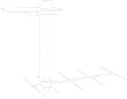 An orthographic line drawing of an APG-4 yagi antenna.