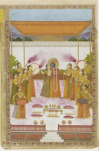 A Holi Festival - Krishna Radha and Gopis.jpg