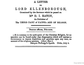 <span class="mw-page-title-main">A Letter to Lord Ellenborough</span> 1812 pamphlet written by Percy Bysshe Shelley