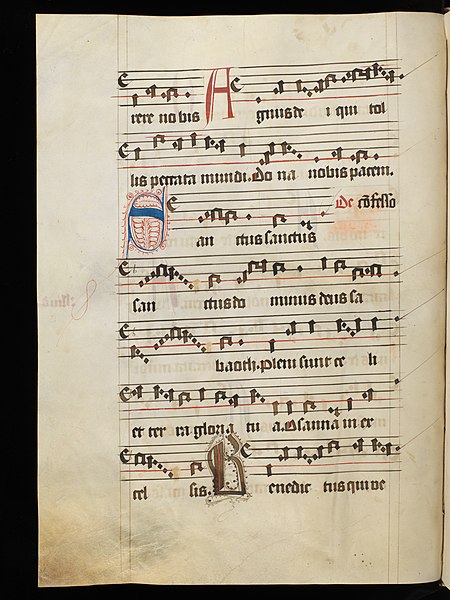 File:Aarau, Aargauer Kantonsbibliothek, MsMurFm 5, f. 152v – Graduale, pars de sanctis.JPG