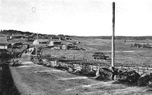 Ahvolan tienristeyksen linnoitteita keväällä 1918.