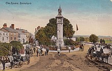 The Albert Clock in about 1905 Albert Clock Barnstaple 1905.jpg