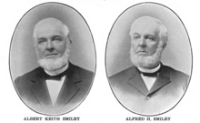 Albert Keith Smiley and Alfred H. Smiley (c. 1901) Albert Keith Smiley and Alfred H. Smiley.png