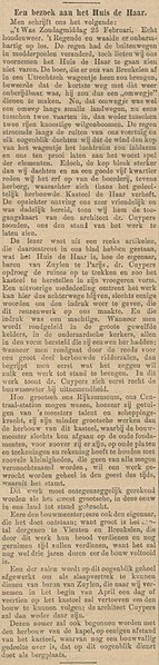 File:Algemeen Handelsblad vol 067 no 20368 Avondblad Een bezoek aan het Huis de Haar.jpg