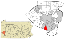 Allegheny County Pennsylvania incorporated and unincorporated areas South Park township highlighted.svg