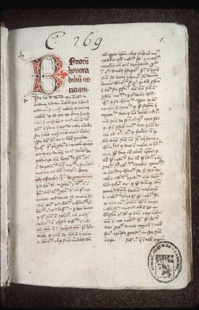 14th-century manuscript of Buridan's Questions on Aristotle's De anima.