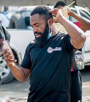 Arole at the endSARS protest in Lagos, Nigeria (cropped).jpg