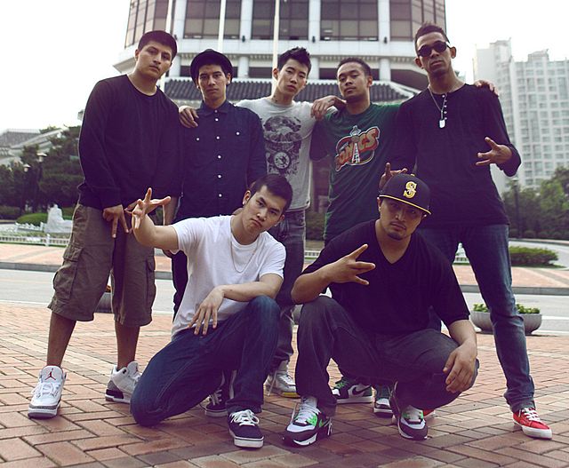 Park and some members of his b-boy crew, Art of Movement