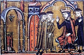 Baldwin II ceeding the Temple of Salomon to Hugues de Payens and Gaudefroy de Saint-Homer.jpg