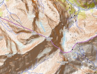 Carte topographique du Balmhorn.