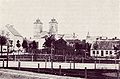 Lund in den frühen 1860er-Jahren. Blick auf den Bantorget von Westen. Im Hintergrund der Dom zu Lund.