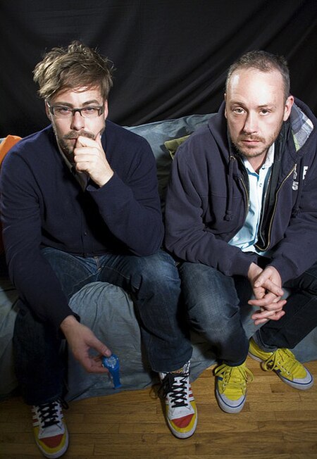 Basement Jaxx in 2009. From left to right: Felix Buxton and Simon Ratcliffe.