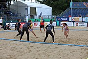 Deutsch: Beachhandball Europameisterschaften 2019 (Beach handball Euro); Tag 3: 4. Juli 2019 – Frauen, Hauptrunde Gruppe II, Deutschland-Spanien 1:2 (18:24, 24:14, 8:9) English: Beach handball Euro; Day 3: 4 July 2019 – Women Main Round Group II – Germany-Spain 1:2 (18:24, 24:14, 8:9)