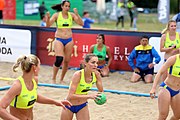 Deutsch: Beachhandball Europameisterschaften 2019 (Beach handball Euro); Tag 3: 4. Juli 2019 – Frauen, Hauptrunde Gruppe II, Ukraine-Italien 2:0 (20:16, 20:16) English: Beach handball Euro; Day 3: 4 July 2019 – Women Main Round Group II – Ukraine-Italy 2:0 (20:16, 20:16)