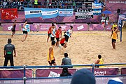 Deutsch: Beachhandball bei den Olympischen Jugendspielen 2018; Tag 5, 10. November 2018; Jungen, Hauptrunde - Thailand-Argentinien 2:1 English: Beach handball at the 2018 Summer Youth Olympics at 11 October 2018 – Boys Main Round – Thailand-Argentina 2:1