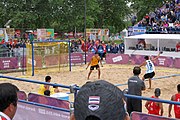 Deutsch: Beachhandball bei den Olympischen Jugendspielen 2018; Tag 5, 10. November 2018; Jungen, Hauptrunde - Thailand-Argentinien 2:1 English: Beach handball at the 2018 Summer Youth Olympics at 11 October 2018 – Boys Main Round – Thailand-Argentina 2:1