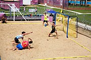 Deutsch: Beachhandball bei den Olympischen Jugendspielen 2018; Tag 3, 9. Oktober 2018; Jungs, Vorrunde, Gruppe A - Ungarn-Thailand 2:1 English: Beach handball at the 2018 Summer Youth Olympics at 9 October 2018 – Girls Preliminary Round Group A‎ – Hungary-Thailand 2:1