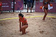 Deutsch: Beachhandball bei den Olympischen Jugendspielen 2018; Tag 5, 10. November 2018; Mädchen, Hauptrunde - Chinese Taipei (Taiwan)-Niederlande 1:2 English: Beach handball at the 2018 Summer Youth Olympics at 11 October 2018 – Girls Main Round – Chinese Taipei (Taiwan)-Netherlands 1:2