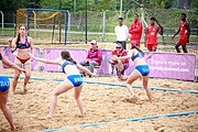 Deutsch: Beachhandball bei den Olympischen Jugendspielen 2018; Tag 6, 11. Oktober 2018; Mädchen, Platzierungssspiel Ränge 11-12 – Amerikanisch Samoa-Mauritius 2:1 English: Beach handball at the 2018 Summer Youth Olympics at 11 October 2018 – Girls Placement Match 11-12 – American Samoa-Mauritius 2:1