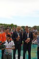 Deutsch: Beachvolleyball bei den Olympischen Jugendspielen 2018; Tag 11, 17. Oktober 2018; Jungen, Medaillenzeremonie - Gold: Schweden (David Åhman & Jonatan Hellvig), Silber: Niederlande (Matthew Immers & Yorick de Groot), Bronze: Argentinien (Bautista Amieva & Mauro Zelayeta) English: Beach volleyball at the 2018 Summer Youth Olympics at 17 October 2018 – Boys Victory ceremony - Gold: Sweden (David Åhman & Jonatan Hellvig), Silver: Netherlands (Matthew Immers & Yorick de Groot), Bronze: Argentina (Bautista Amieva & Mauro Zelayeta)