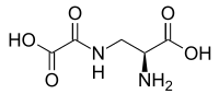 Oksalildiaminopropiyonik asidin (S) stereo, iskelet formülü