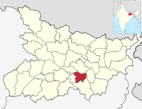 मानचित्र जिसमें लखीसराय ज़िला Lakhisarai district हाइलाइटेड है