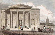 The original New Street home of the RBSA, illustrated in 1830 Birmingham - RBSA New Street.jpg