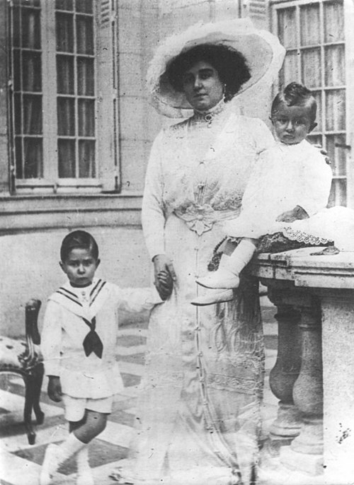 Caroline Lacroix and her children, Lucien, Duke of Tervuren and Philippe, Count of Ravenstein.