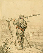 Boer met zeis en hond (1840)
