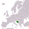Location map for Bosnia and Herzegovina and Cyprus.