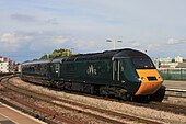 Bristol Temple Meads - GWR 43188 rear of ecs leaving platform 13.JPG