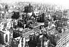 Blick vom Rathausturm über den Pirnaischen Platz auf die zerstörte Innenstadt Dresdens nach den Luftangriffen