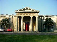 This doric portico is the main entrance to the Cambridge Observatory building Cambridge Observartory Portico.jpg