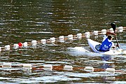 Deutsch: Kanusport bei den Olympischen Jugendspielen 2018; Tag 10, 16. Oktober 2018; Finale Jungen Einer-Kajak-Slalom: Lan Tominc (Slowenien, Gold) - Guan Changheng (China, Silber) - Tom Bouchardon (Frankreich, Bronze) English: Canoeing at the 2018 Summer Youth Olympics at 16 October 2018 – Boys' K1 slalom Gold Medal Race: Lan Tominc (Slovenia, gold) - Guan Changheng (China, silver) - Tom Bouchardon (France, bronze)