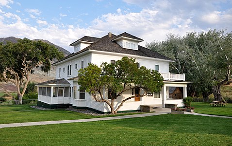 The Cant Ranch House in the James Cant Ranch Historic District in the U.S. state of Oregon. The district is part of the Sheep Rock Unit of the John Day Fossil Beds National Monument.