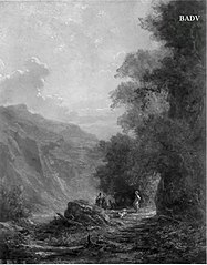 valley of a river with figures