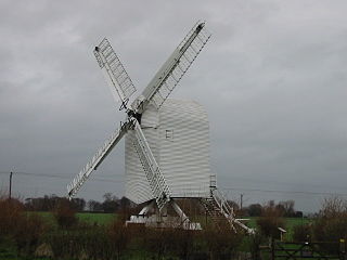 Chillenden Windmill Open-trestle post mill north of Chillenden, Kent, England