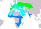 Aire de répartition du Busard cendré