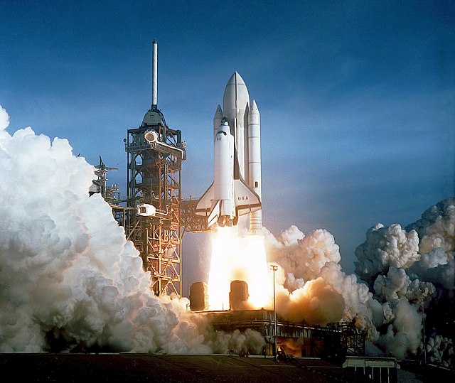 Launch of Columbia on STS-1.