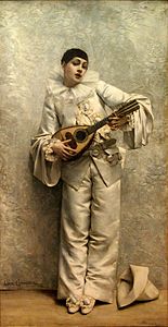 Pierrot playing the mandolin 1884