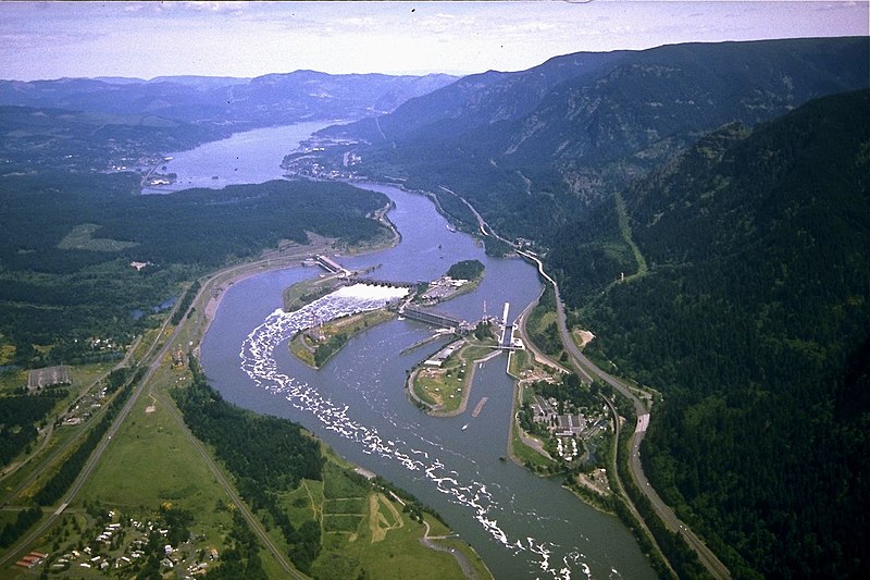 File:Corps-engineers-archives bonneville dam looking east.jpg