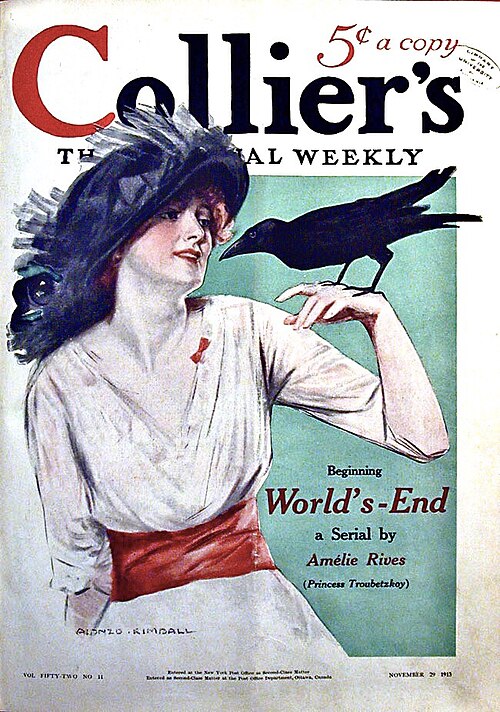 The cover of the November 29, 1913 edition of Collier's featuring an illustration by Alonzo Myron Kimball