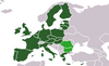 Map showing the 25 member European Union and two acceding states