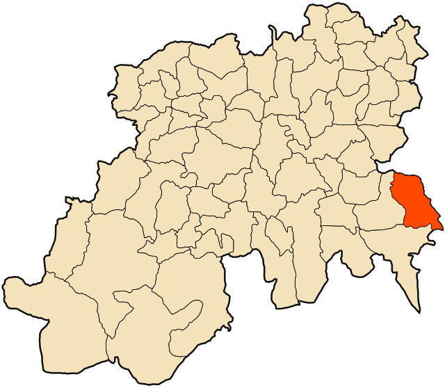 Localização da cidade dentro da província de Médéa