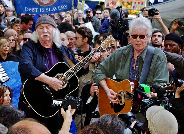 David Crosby and Nash playing Occupy Wall Street, November 2011