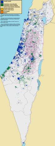 Demographic map of Palestine - Israel - with Legend.png