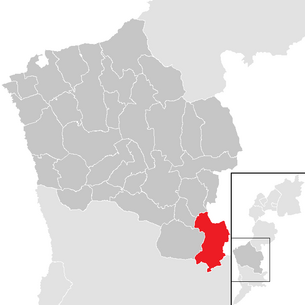 Location of the municipality of Deutsch Schützen-Eisenberg in the Oberwart district (clickable map)